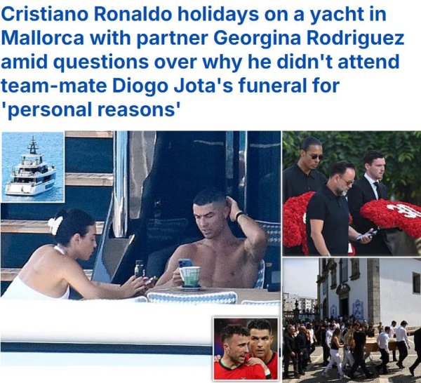 配资论坛门户网 英媒: 若塔葬礼后一天 C罗和乔治娜出现在西班牙游艇上度假